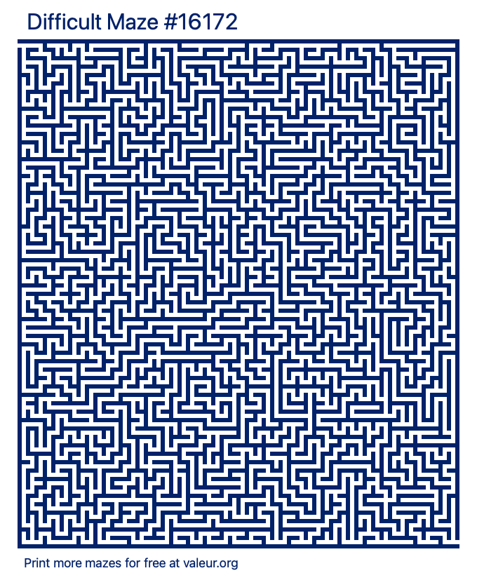 Free Printable Difficult Maze number 16172