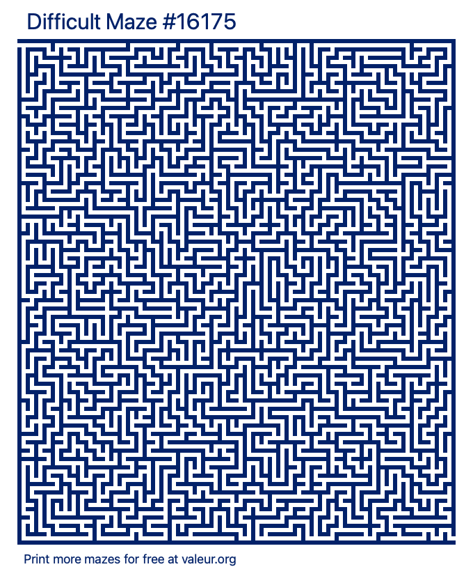 Free Printable Difficult Maze number 16175