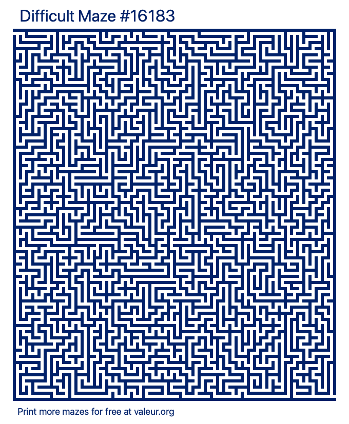 Free Printable Difficult Maze number 16183