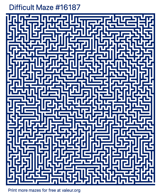 Free Printable Difficult Maze number 16187