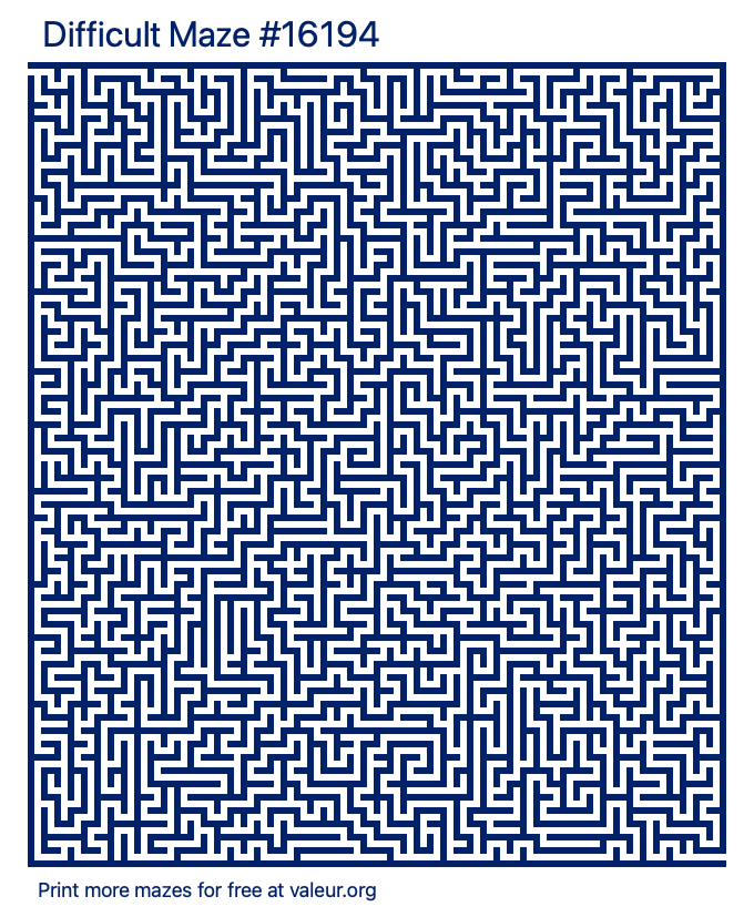 Free Printable Difficult Maze number 16194