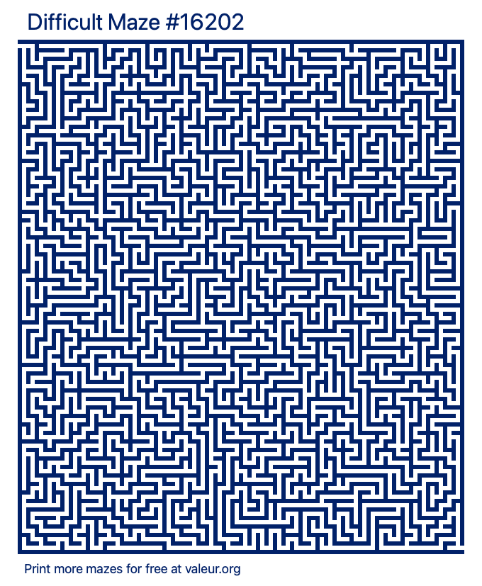 Free Printable Difficult Maze number 16202