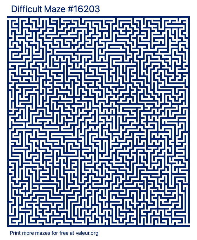 Free Printable Difficult Maze number 16203