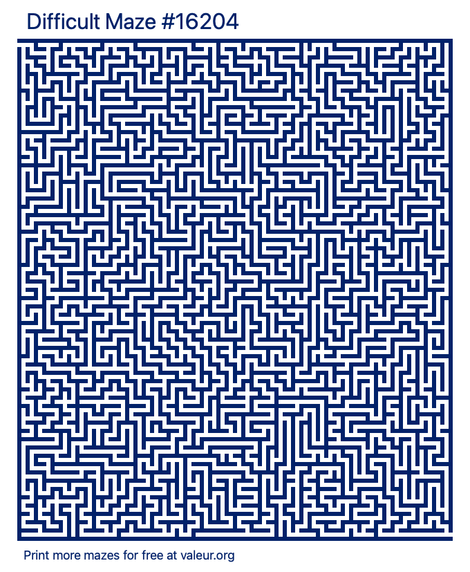 Free Printable Difficult Maze number 16204