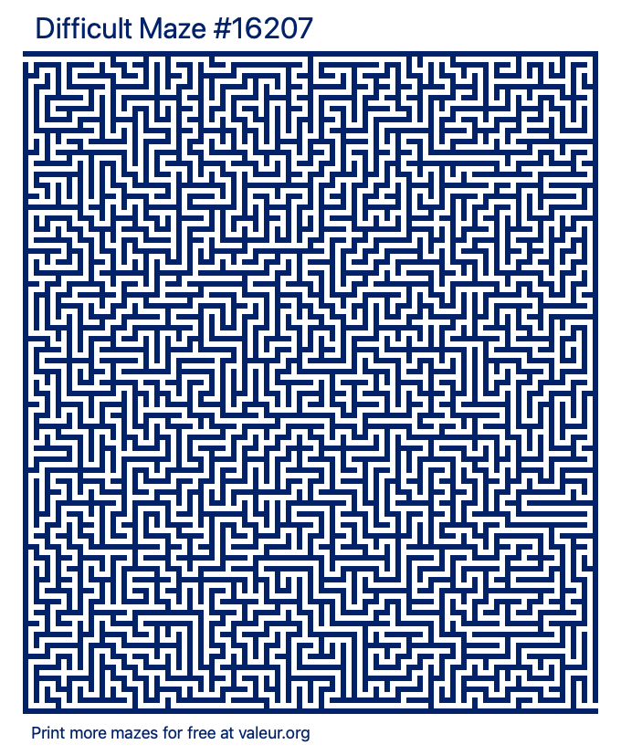 Free Printable Difficult Maze number 16207