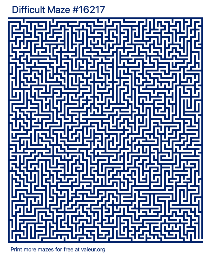 Free Printable Difficult Maze number 16217