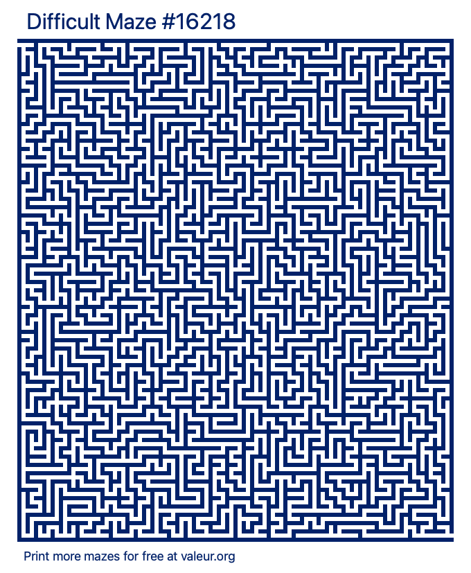 Free Printable Difficult Maze number 16218