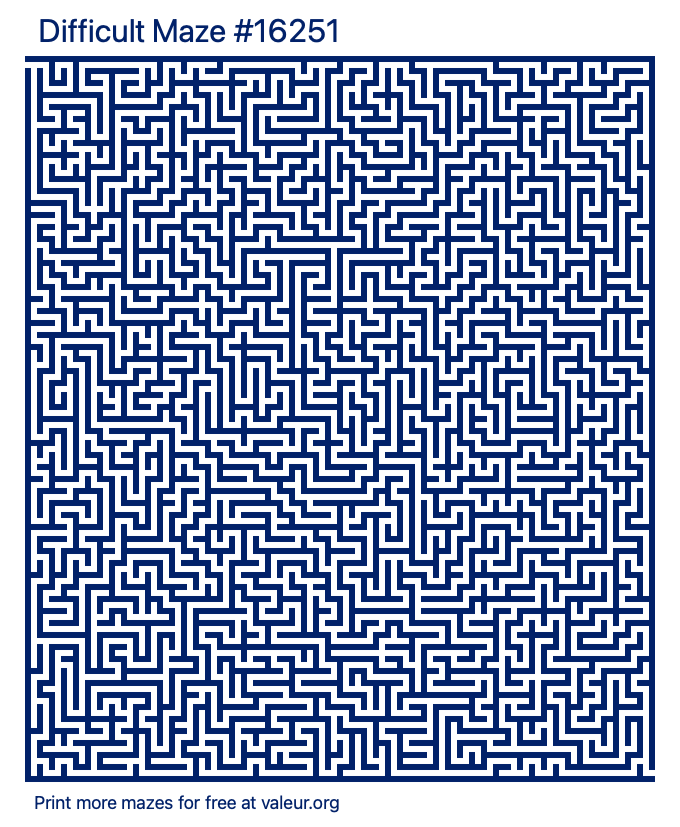 Free Printable Difficult Maze number 16251