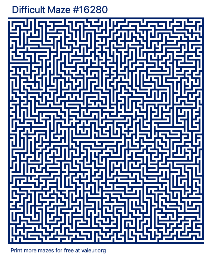 Free Printable Difficult Maze number 16280