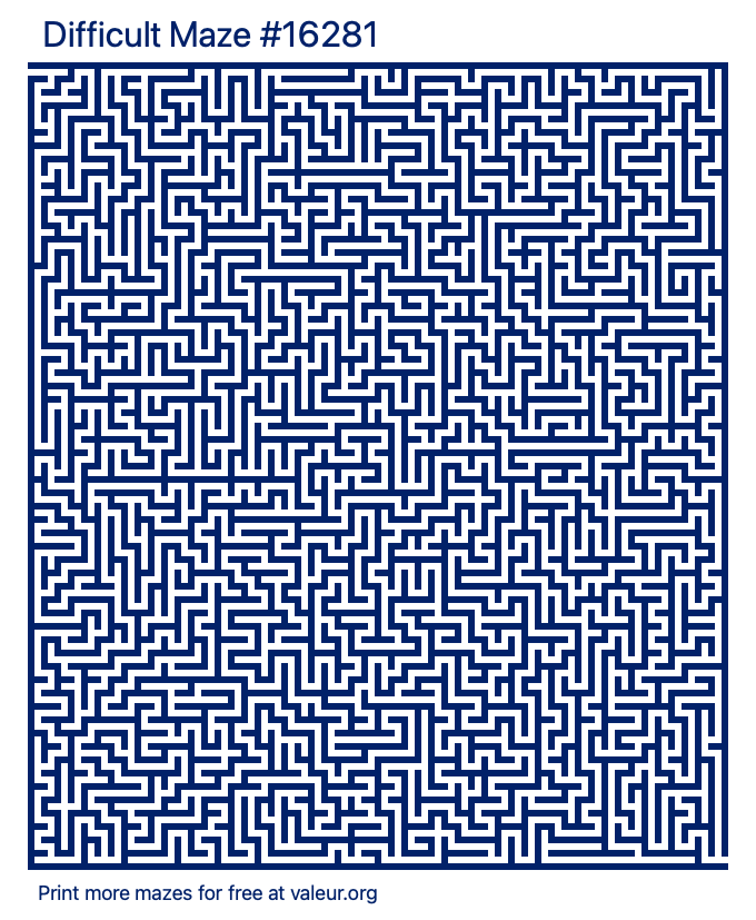 Free Printable Difficult Maze number 16281