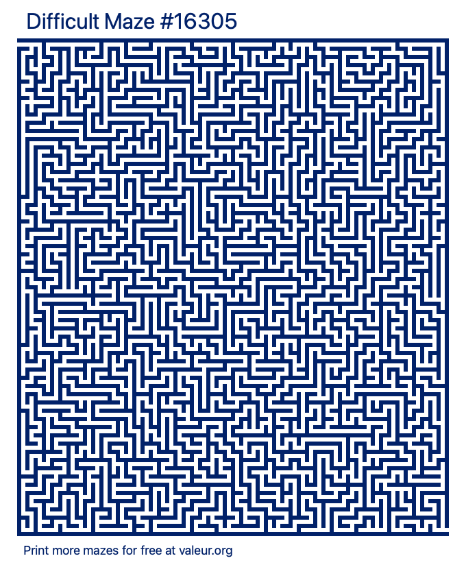 Free Printable Difficult Maze number 16305