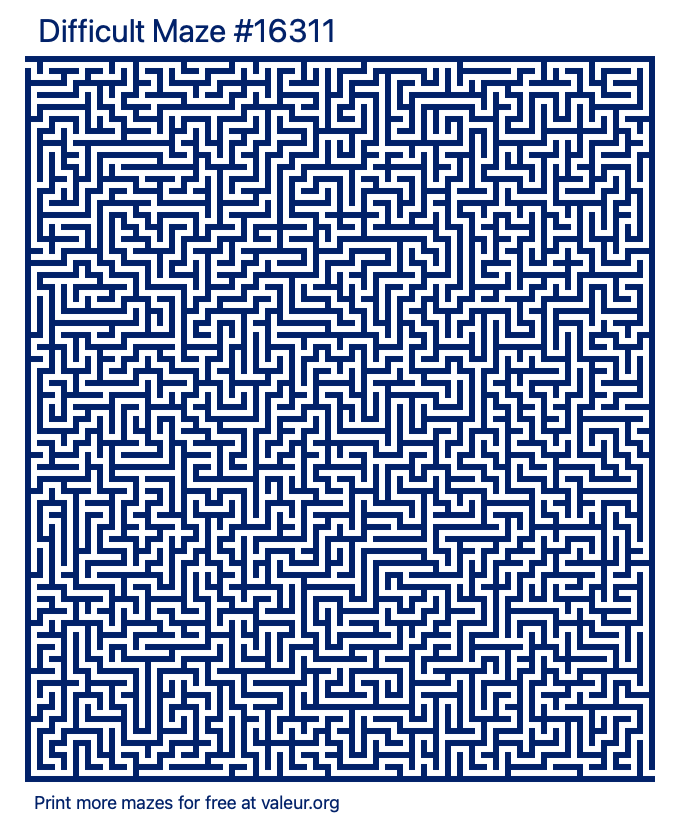 Free Printable Difficult Maze number 16311