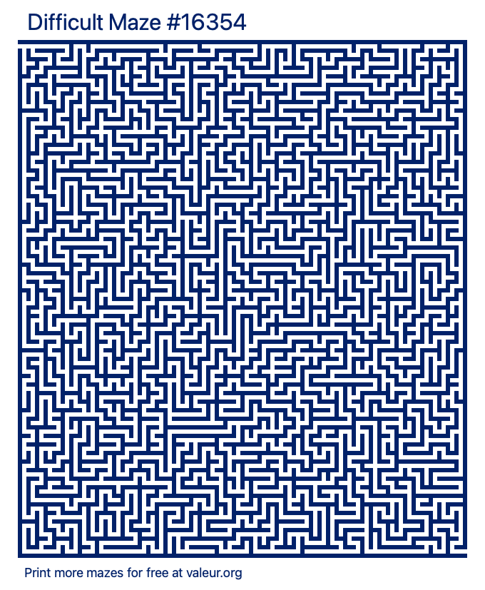 Free Printable Difficult Maze number 16354