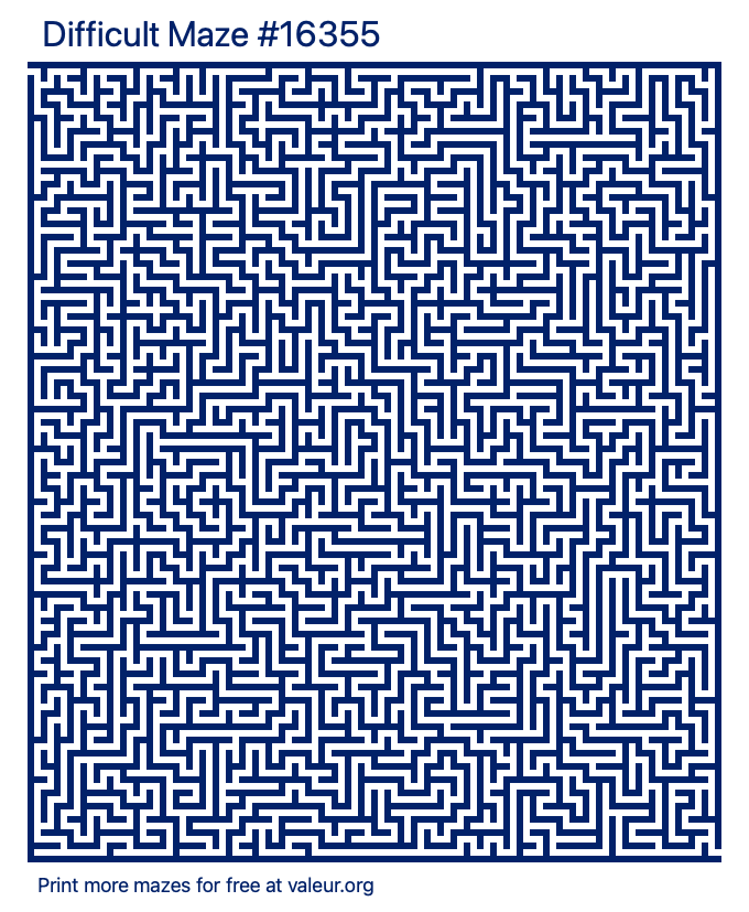 Free Printable Difficult Maze number 16355