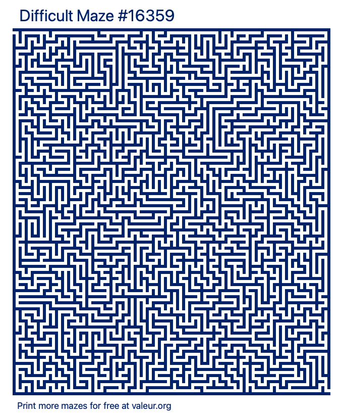 Free Printable Difficult Maze number 16359