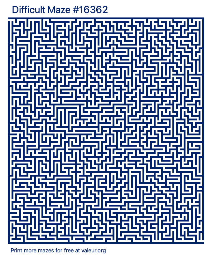 Free Printable Difficult Maze number 16362