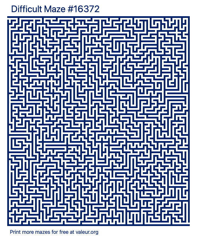 Free Printable Difficult Maze number 16372
