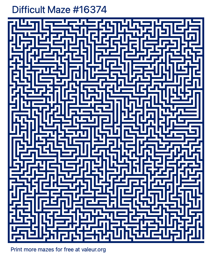 Free Printable Difficult Maze number 16374