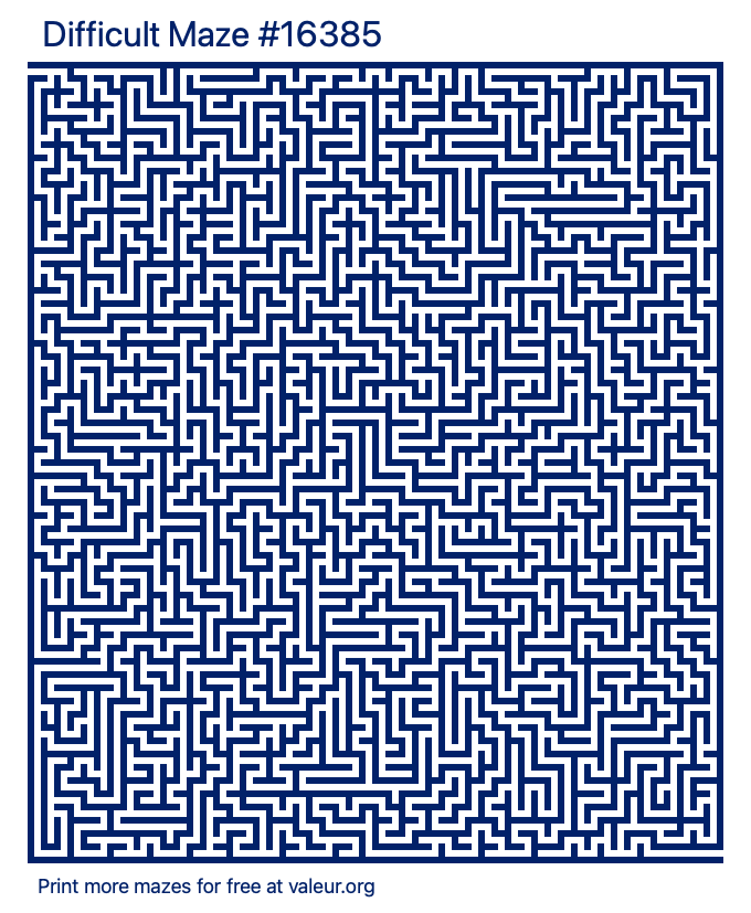 Free Printable Difficult Maze number 16385