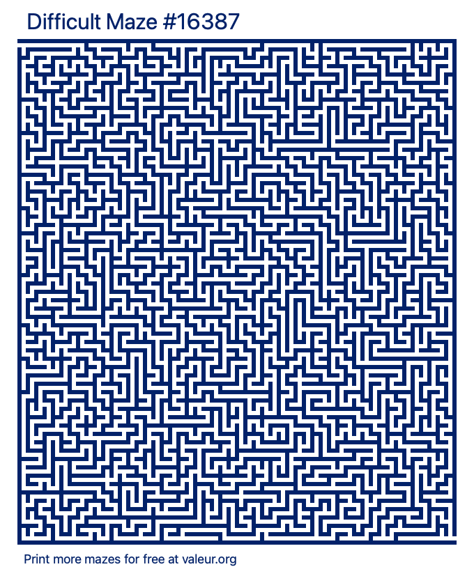 Free Printable Difficult Maze number 16387