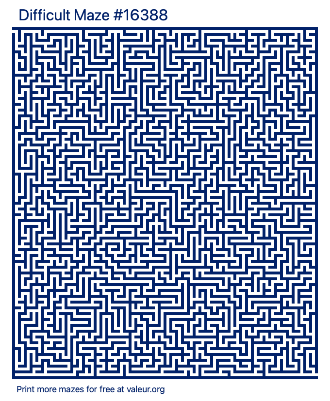 Free Printable Difficult Maze number 16388
