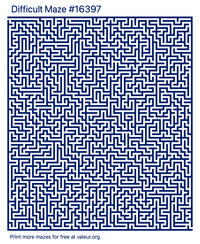 Free Printable Difficult Maze number 16397