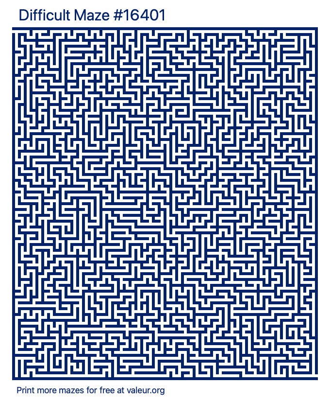 Free Printable Difficult Maze number 16401