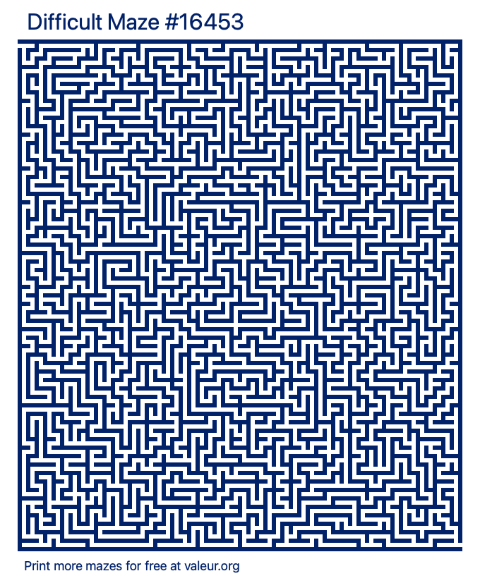 Free Printable Difficult Maze number 16453