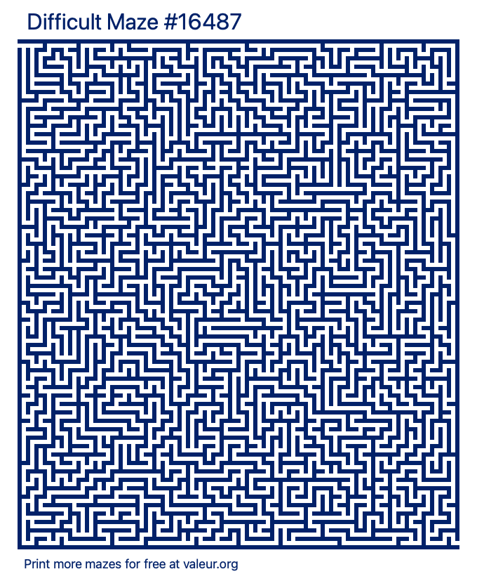 Free Printable Difficult Maze number 16487