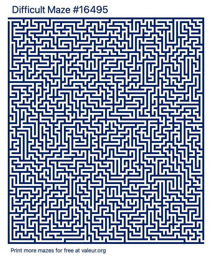 Free Printable Difficult Maze number 16495