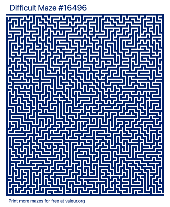 Free Printable Difficult Maze number 16496