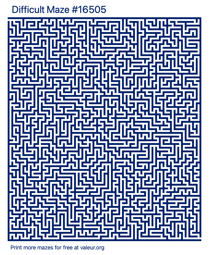 Free Printable Difficult Maze number 16505