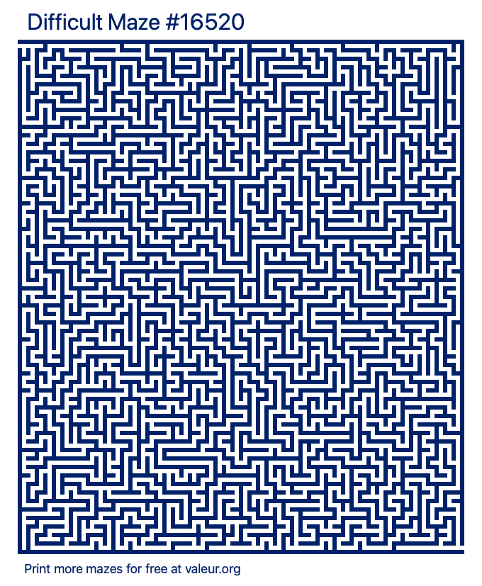 Free Printable Difficult Maze number 16520