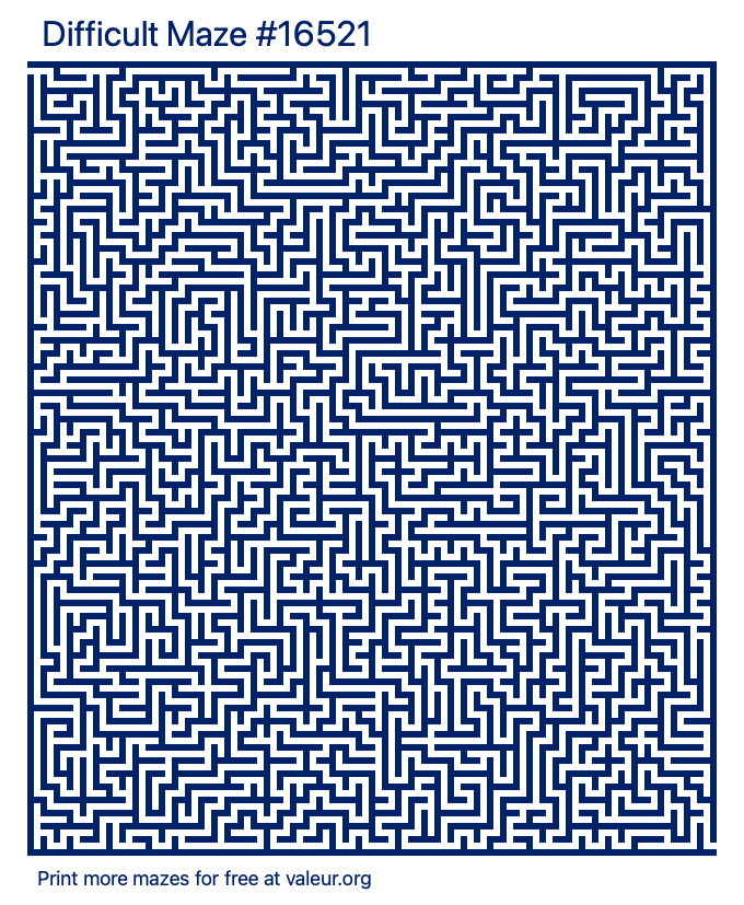 Free Printable Difficult Maze number 16521
