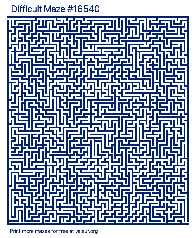 Free Printable Difficult Maze number 16540