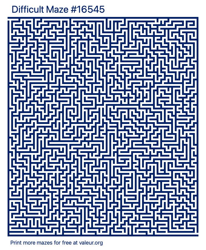 Free Printable Difficult Maze number 16545