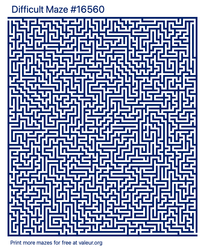 Free Printable Difficult Maze number 16560