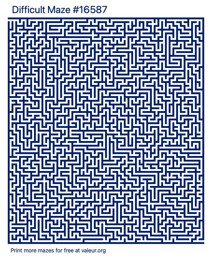 Free Printable Difficult Maze number 16587