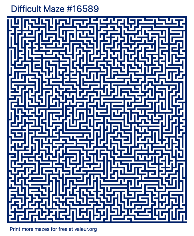 Free Printable Difficult Maze number 16589