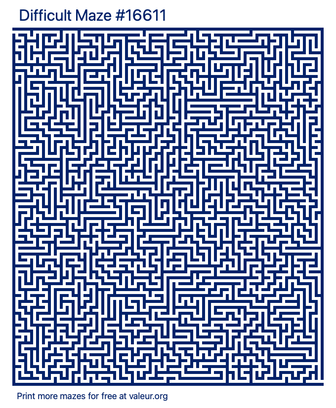 Free Printable Difficult Maze number 16611