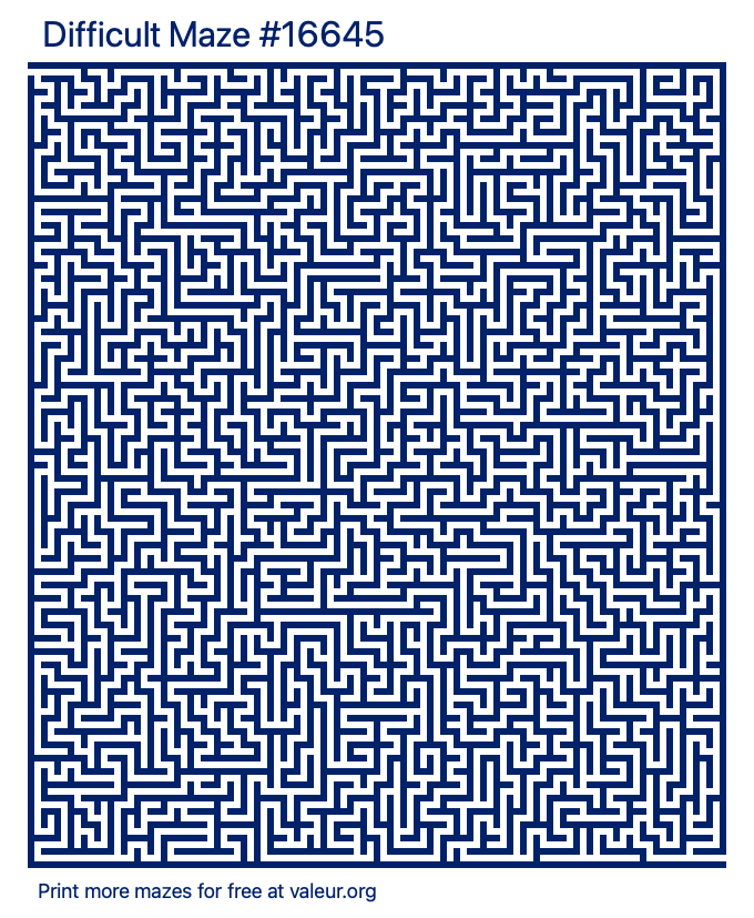 Free Printable Difficult Maze number 16645