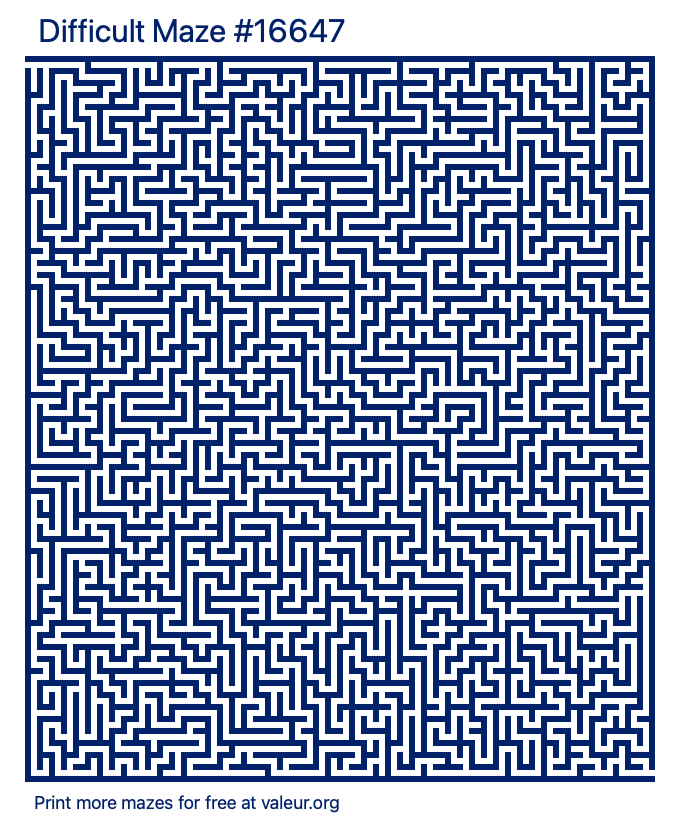 Free Printable Difficult Maze number 16647