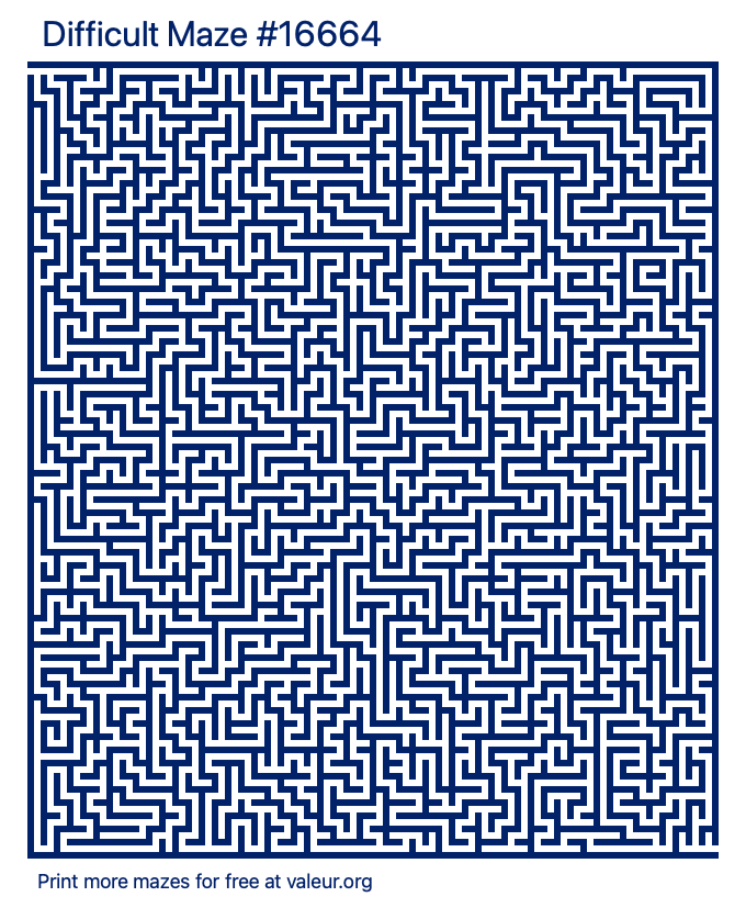 Free Printable Difficult Maze number 16664