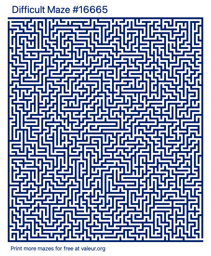 Free Printable Difficult Maze number 16665