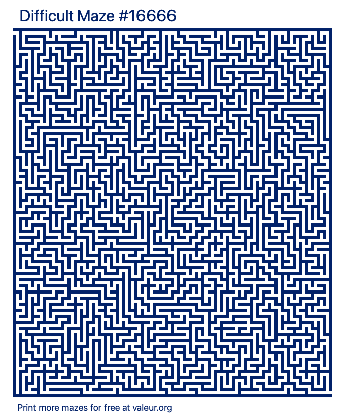 Free Printable Difficult Maze number 16666