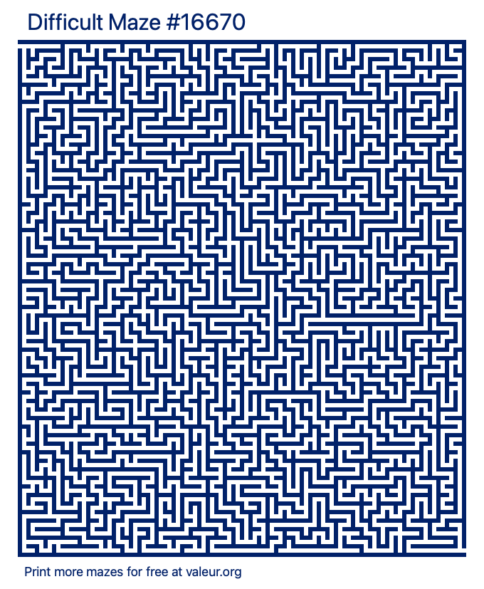 Free Printable Difficult Maze number 16670