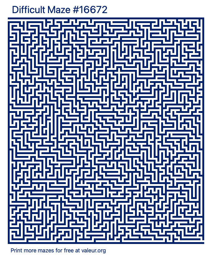 Free Printable Difficult Maze number 16672