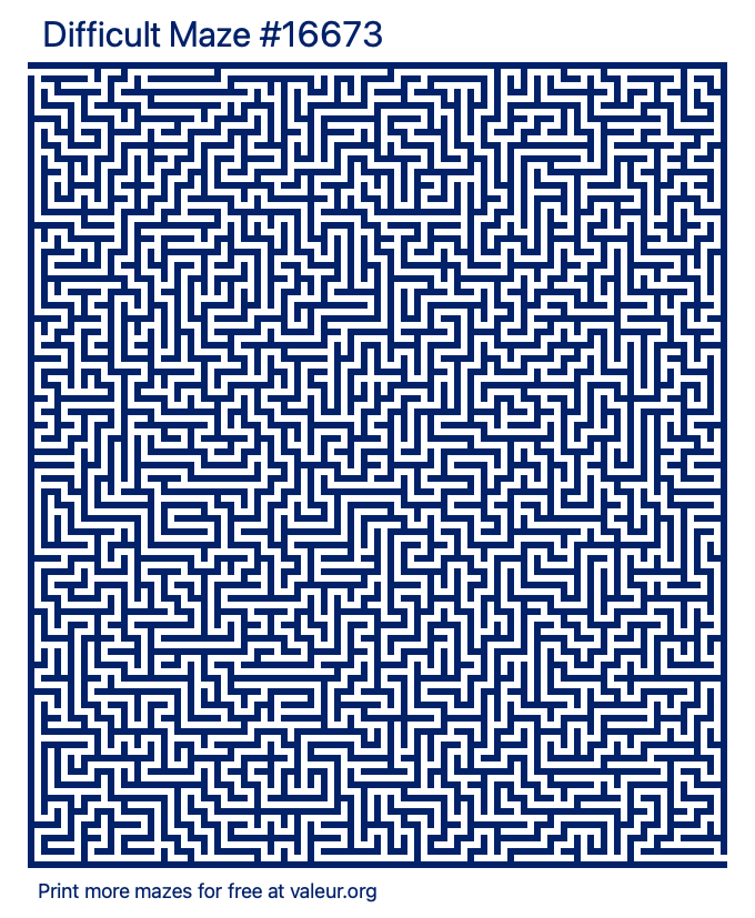 Free Printable Difficult Maze number 16673