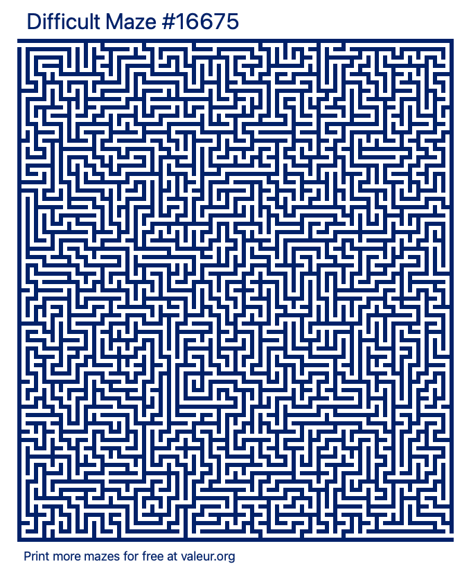 Free Printable Difficult Maze number 16675