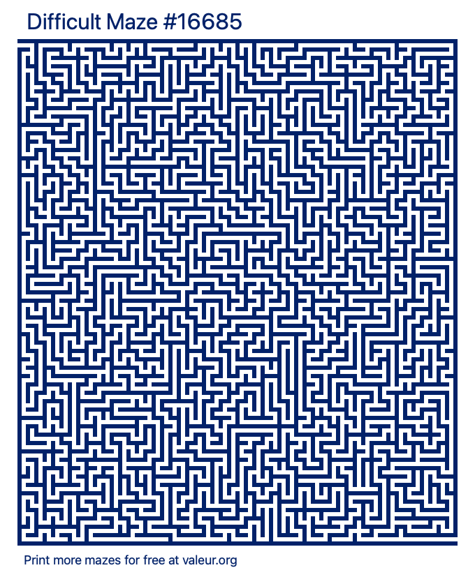 Free Printable Difficult Maze number 16685